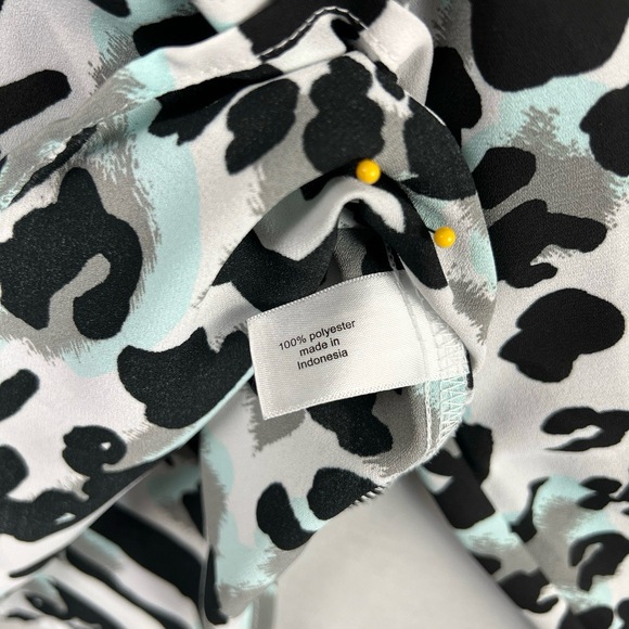 Christian Siriano For Lane Bryant Blouse Womens 22/24 Leopard Animal Print - Picture 5 of 12